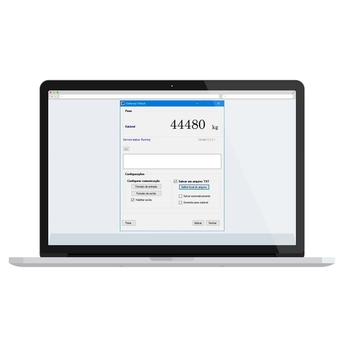 Software de pesagem Gateway Virtual