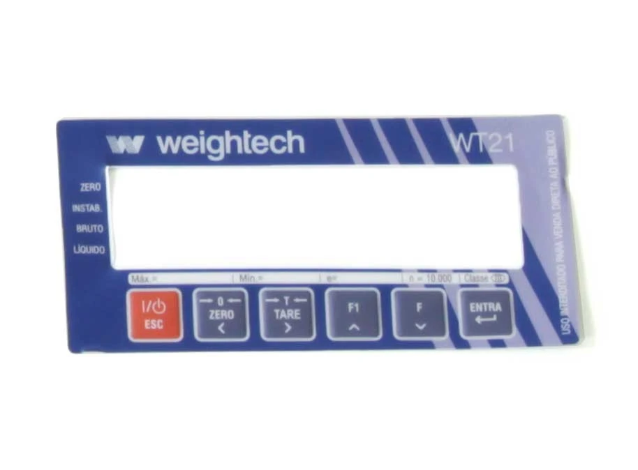 Peça e acessório de pesagem Painel frontal em policarbonato Weightech