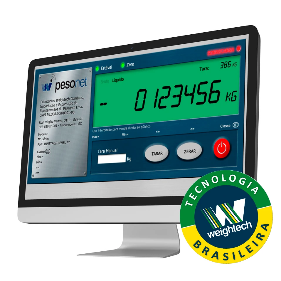 Indicador de pesagem virtual Pesonet