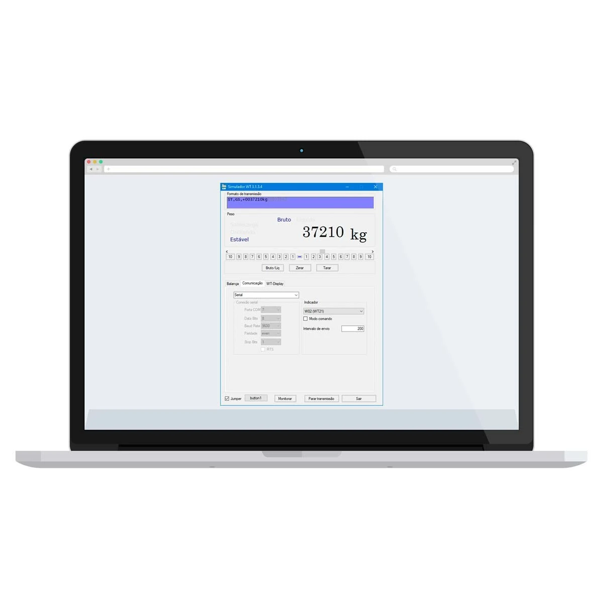 Software de pesagem Simulador WT