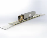 Render 3D da SMARTFORCE com carreta sobre a plataforma